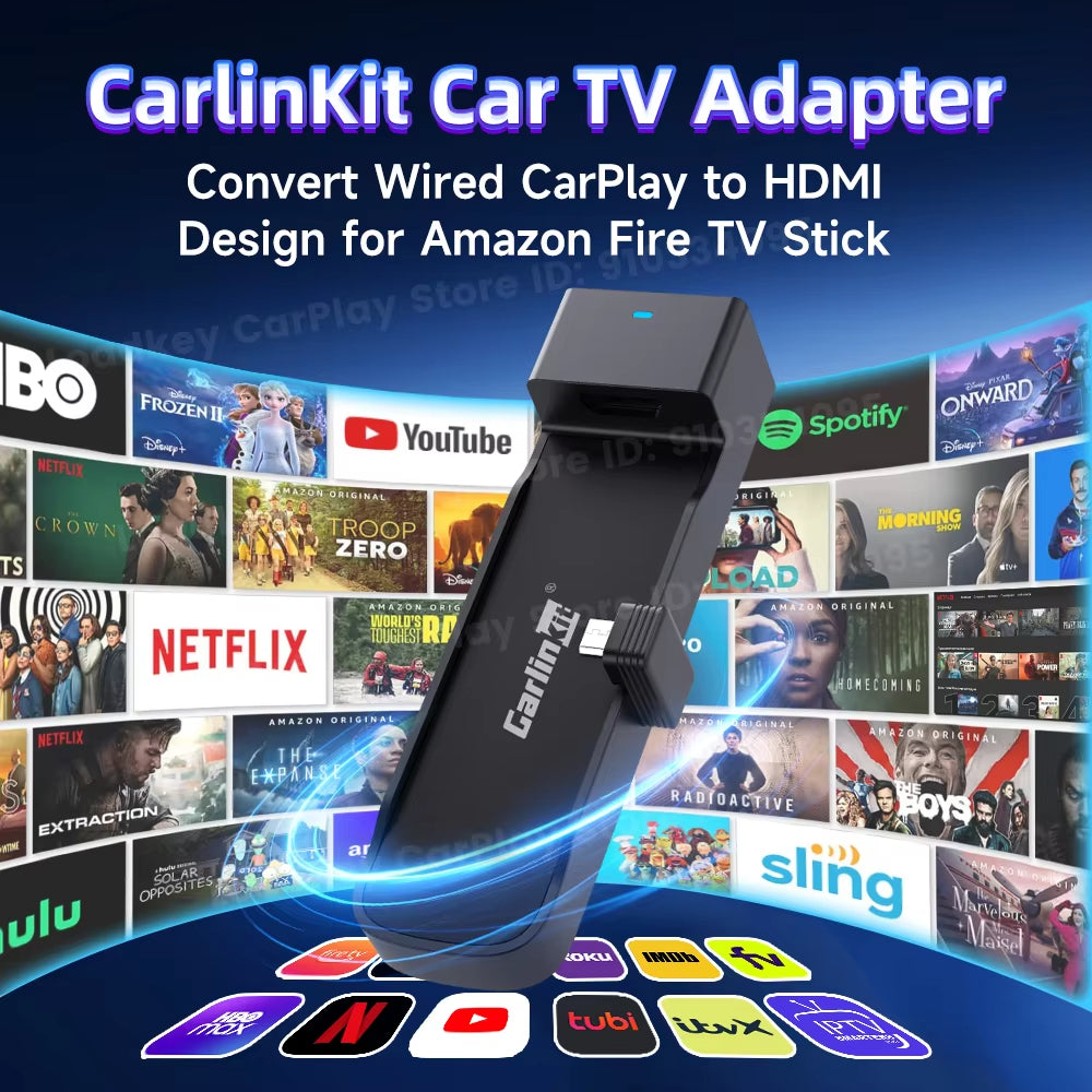 Carlinkit Support Fire TV Stick Specifically designed for Amazon Fire TV Stick Enjoy Streaming in Your Car Wired CarPlay to HDMI