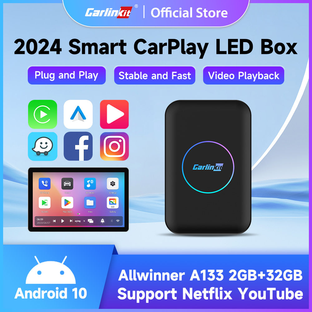 2024 Carlinkit LITE Wireless Android Auto & Car Play Ai Box Usb Watch Videos Online 32GB For Netflix Iptv 3 IN 1 Carplay Tv Box