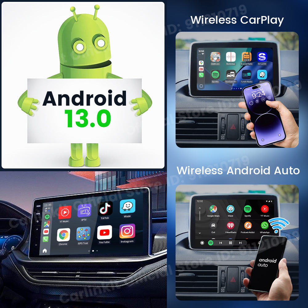 Carlinkit Android 13 Car TV Box LED Android Auto CarPlay Wireless Adapter SM6225 8-Core IPTV Netfilx Play Video CarPlay Ai Box