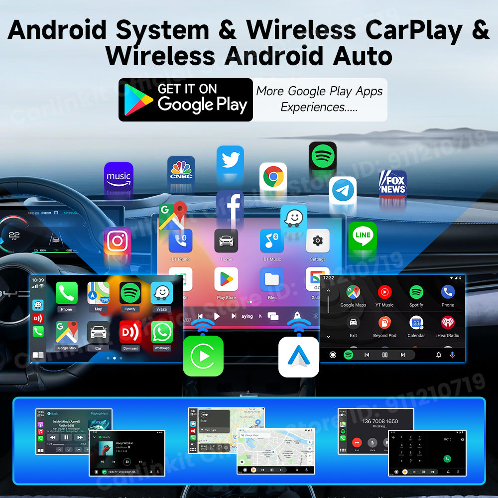 2024 Carlinkit LITE Wireless Android Auto & Car Play Ai Box Usb Watch Videos Online 32GB For Netflix Iptv 3 IN 1 Carplay Tv Box