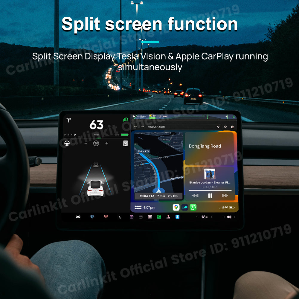 CarlinKit Wireless CarPlay Android auto Mini Box Adapter For Tesla Model 3/X/Y/S CarPlay Wireless Activator Navigation Spotify Siri iOS16 New