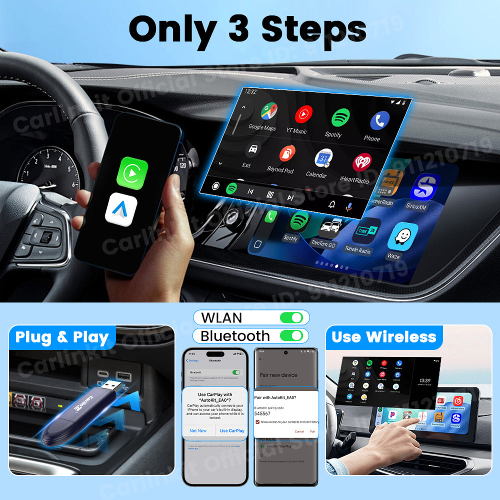 CarlinKit MINI SE Pro Wireless Adapter Smart Wireless CarPlay Android Auto USB Dongle WiFi Bluetooth Auto Connection OTA Upgrade