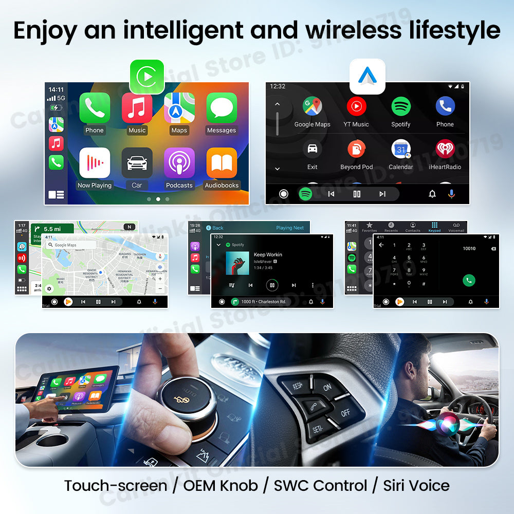 Carlinkit 4.0 CPC200-CP2A cablato per wireless CarPlay guscio in fibra di carbonio 5G wifi bluetooth wireless android auto per modelli di auto CarPlay cablati in fabbrica