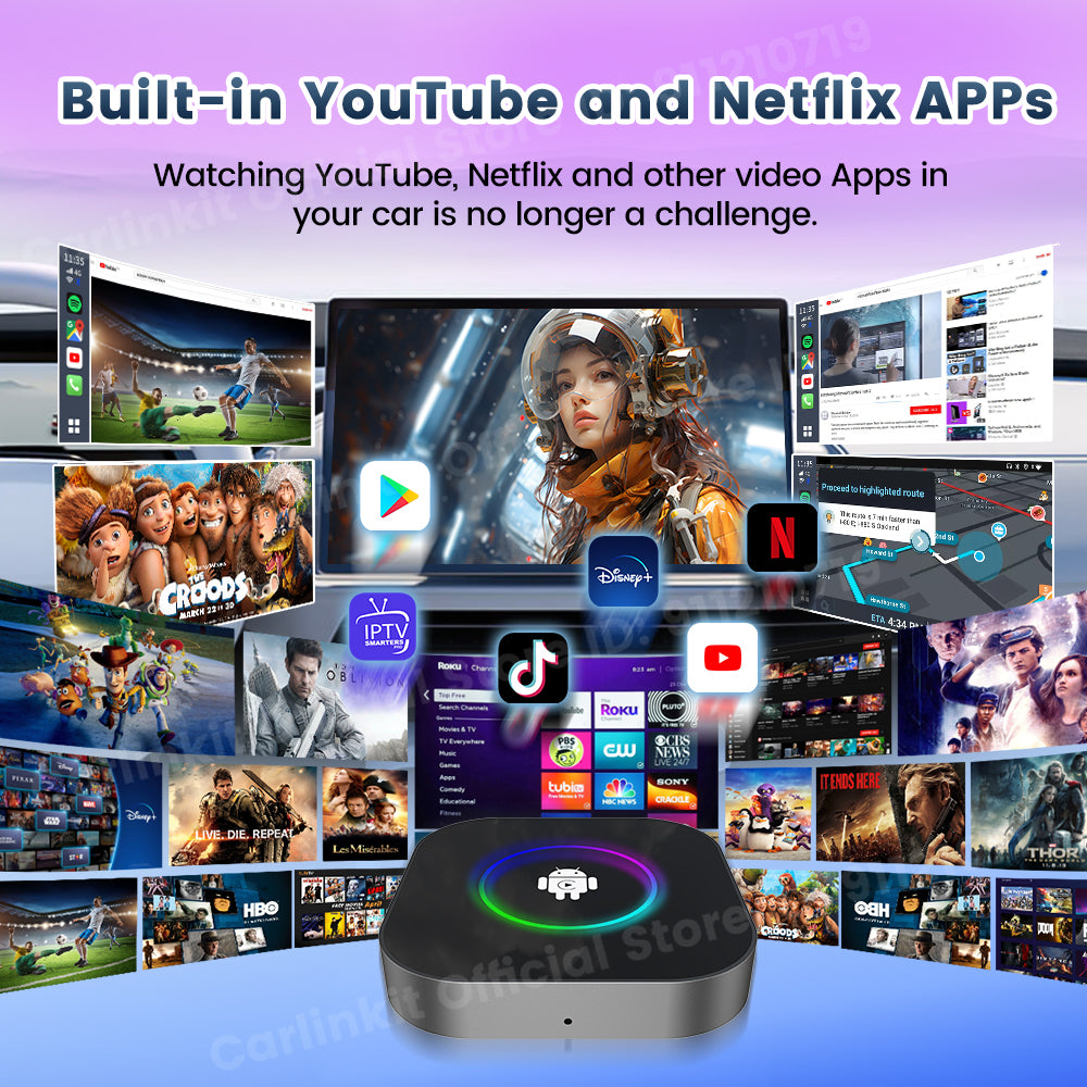 CarlinKit 2025 New R2 Smart Streaming Box Android 13 CarPlay Ai TV Box For Netflix YouTube SM6225 Wireless Android Auto &CarPlay