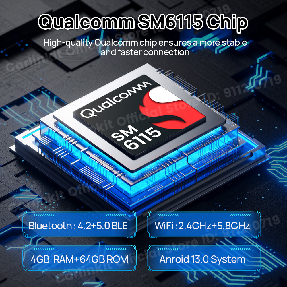 CarlinKit QCM 6115 Wireless CarPlay Android TV Ai Box For Netflix Wireless Android Auto Video Streaming Box 2.4&5Ghz Wifi BT FOTA Upgrade