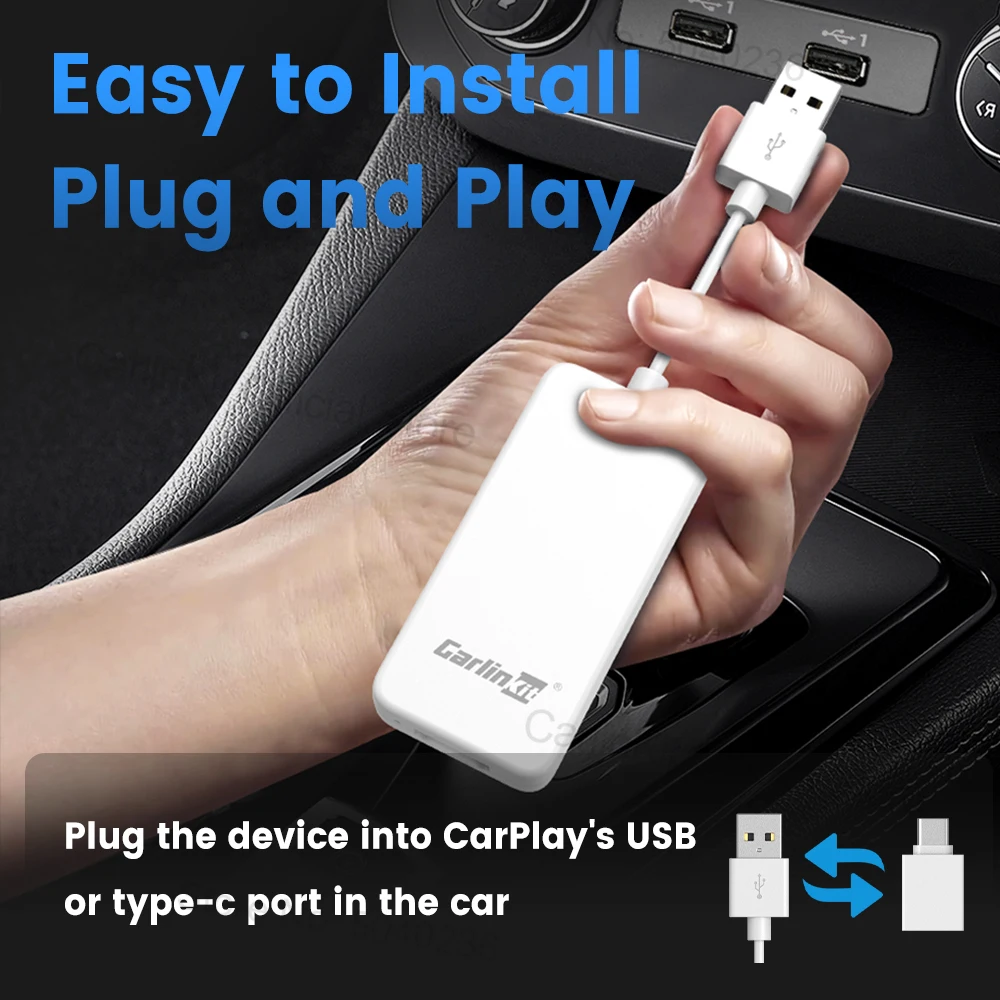 Carlinkit New Smart USB HDMI Adapter-Car 4K HD Output Video Dongle Support TV Streaming Stick Entertainment Watch Movies, Shows, and Live TV in 1080p, 60pfs, Game Consoles,  Laptops