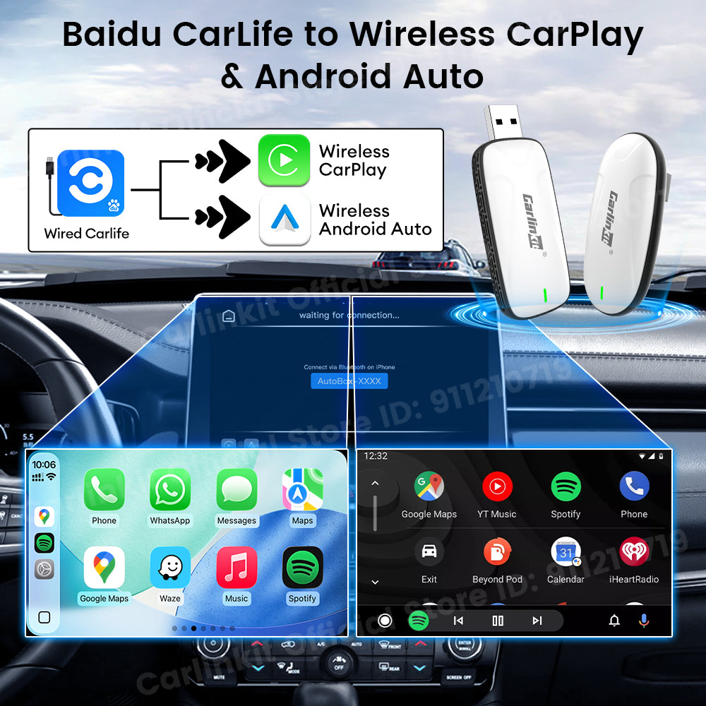 CarlinKit New Baidu CarLife to Wireless CarPlay Android Auto Wireless Auto Connect Original Car Radio Upgrade For Changan Geely