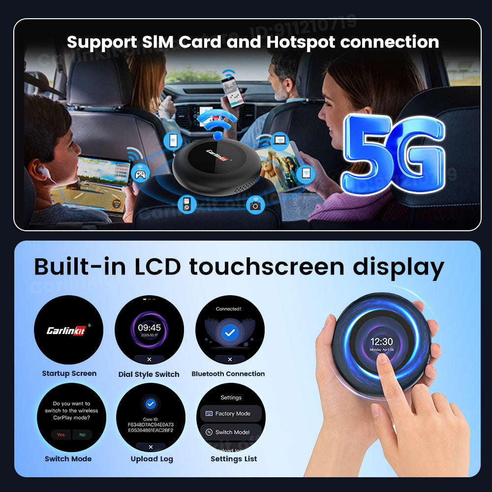 Carlinkit 5G LTE Tbox Ultra 3 Android Tv Box Android 15 Wireless Carplay Adapter QCM6350 Smart Car Ai Box Carplay For Netflix Youtube