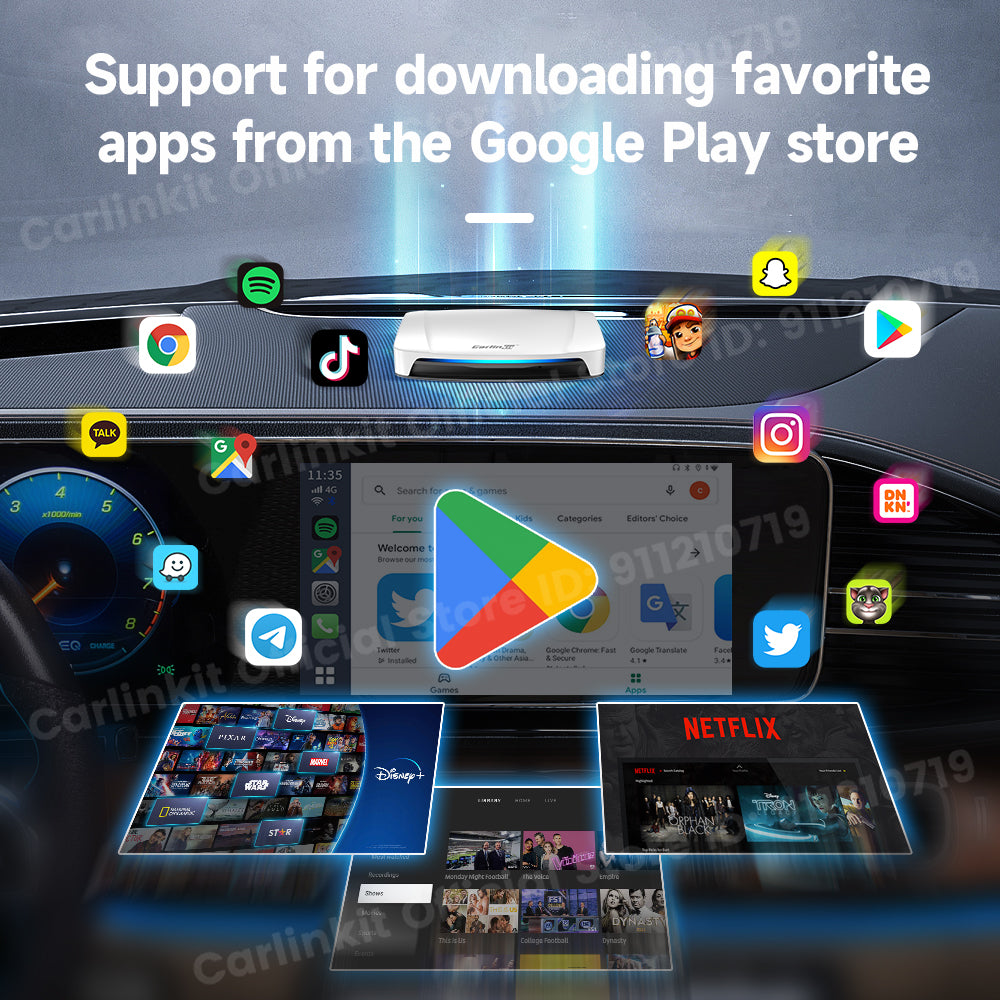 2025 New CarlinKit Android 13 CarPlay AI Box HDMI Wireless CarPlay Android Auto TV Video Box Qualcomm SDM660 8-Core Split Screen