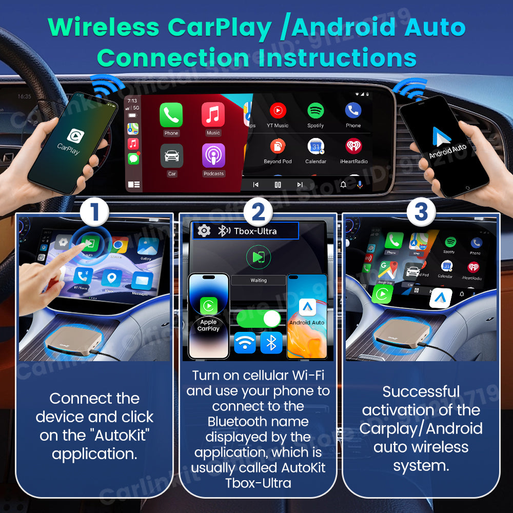 Carlinkit Android 15 AI Box Ultra 8+128G Wireless Carplay Car Streaming Box Android Auto Wireless Adapter Qualcomm SM6350 Support Youtube/Netflix
