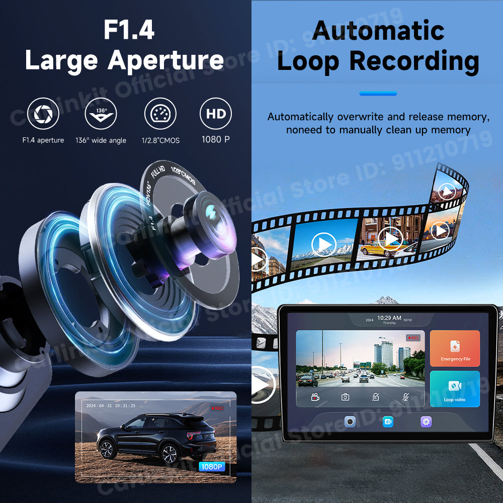 CarlinKit QCM 6125 Android 12 sans fil Carplay Al Box Android Auto HD Dash Cam 1080P 4G + 64G YouTube Netflix Google Play Mini TV Box