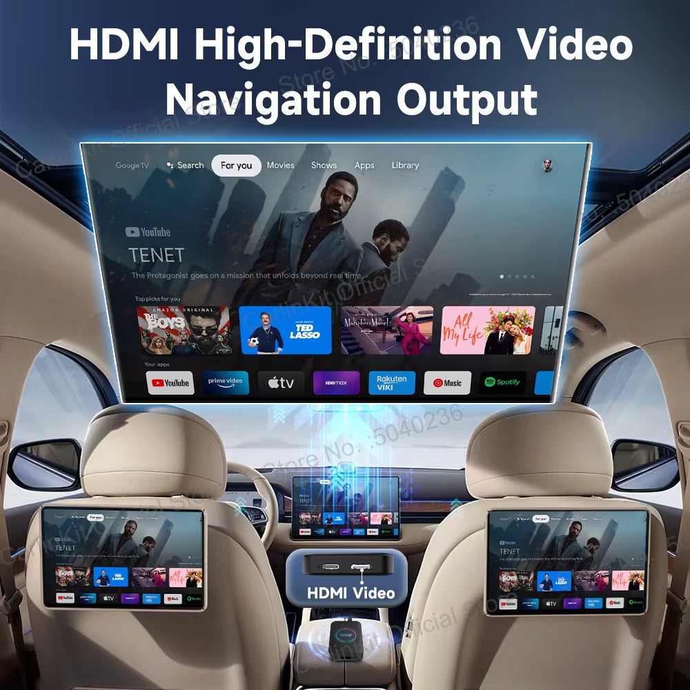 CarlinKit Android Ai Box Wireless Adatper Lite S Wireless Dongle CarPlay Android auto for IPTV Youtube Netfilx Spotify HD Output