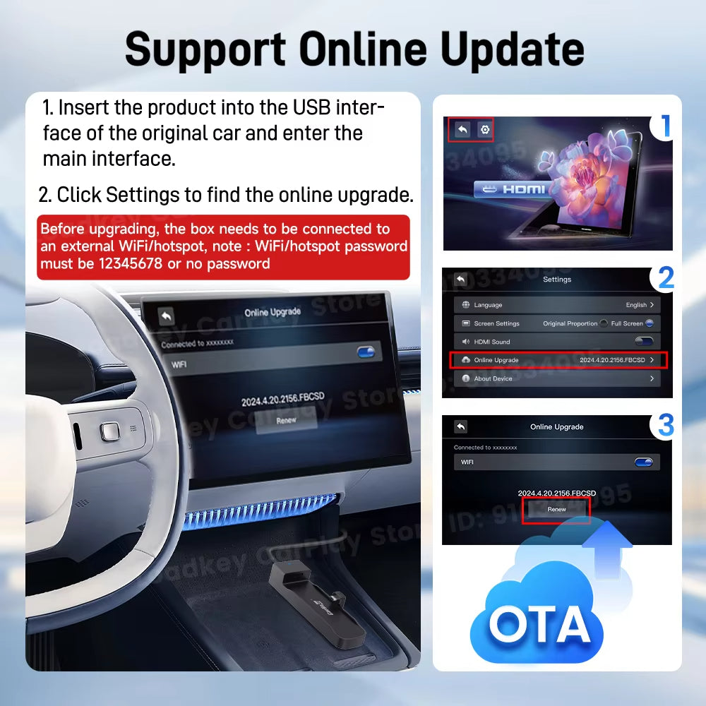 Carlinkit Support Fire TV Stick Specifically designed for Amazon Fire TV Stick Enjoy Streaming in Your Car Wired CarPlay to HDMI