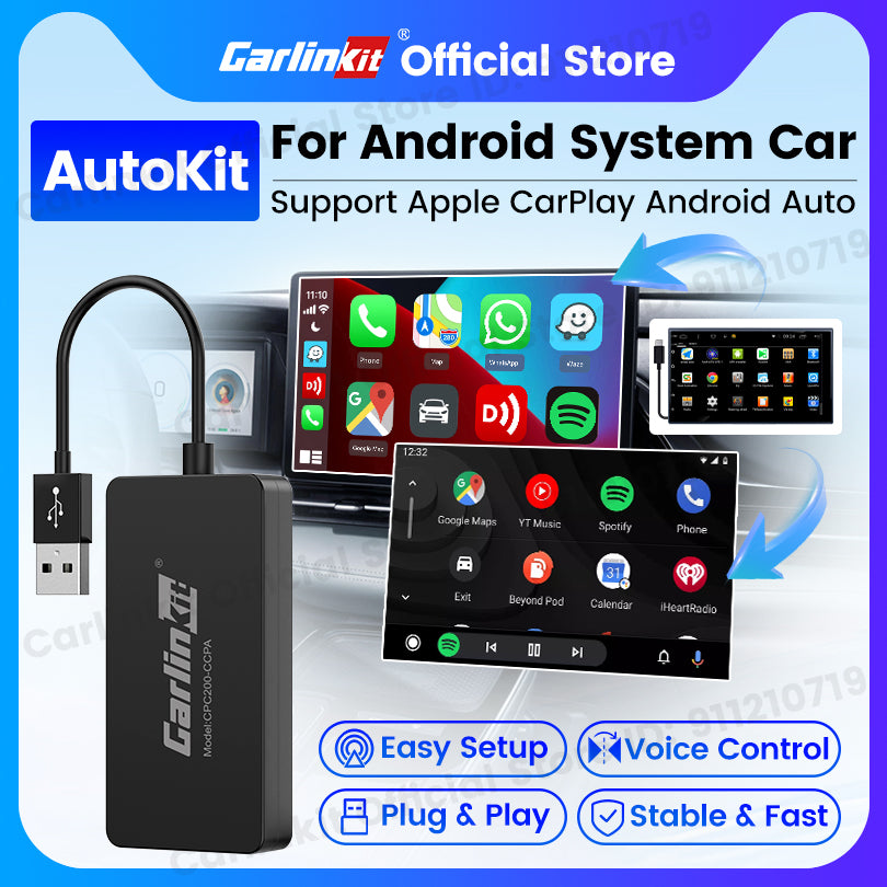 Carlinkit USB Dongle Wireless CarPlay Android auto Box Wired Mirrorlink For Aftermarket Android Screen Car Multimedia Player Bluetooth Auto Connect