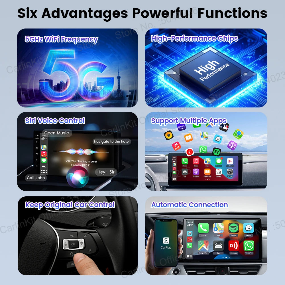 CarlinKit MINI SE Wireless CarPlay Adapter for iPhone Convert Wired to Wireless CarPlay Plug &Play Easy Setup Stable Fast Connect