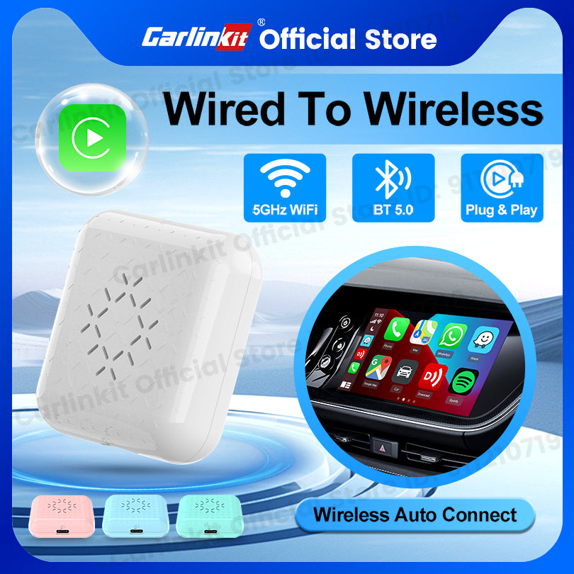Carlinkit 3.0 MINI boîtier CarPlay sans fil Bluetooth Auto pour voiture d'origine filaire à CarPlay sans fil prend en charge 98% des modèles de voiture