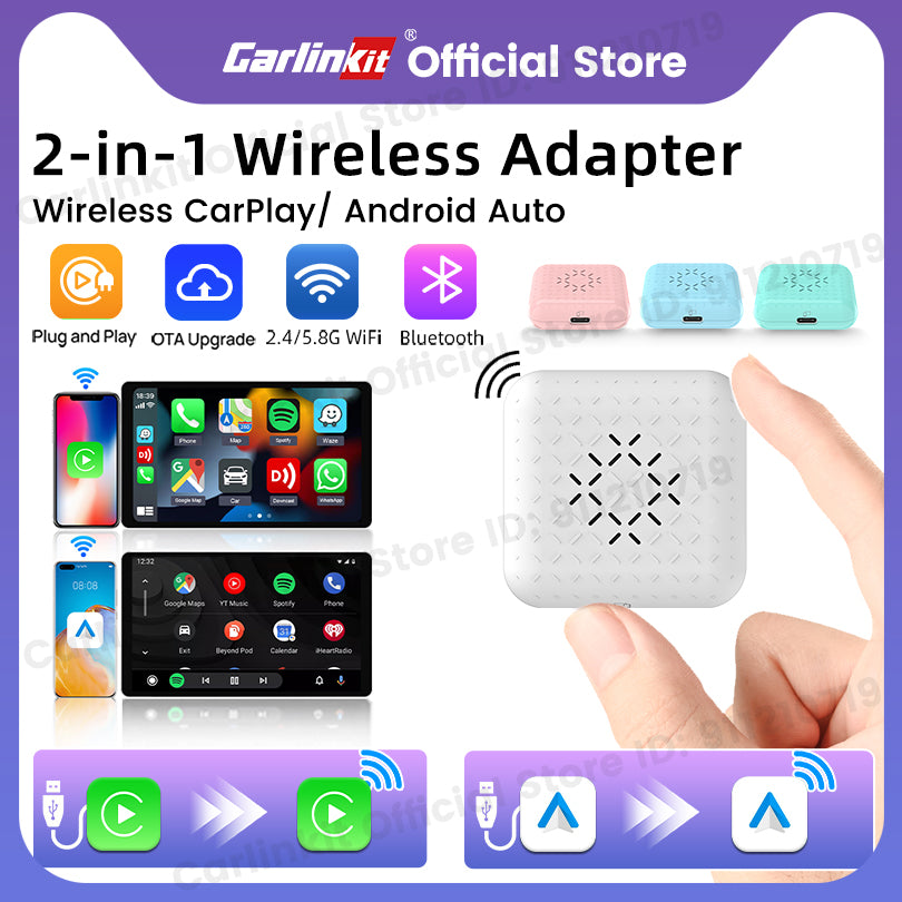 Carlinkit Portable Wireless CarPlay Auto Connect Wireless Adapter Smart Mini Box Wired To Wireless Dongle Plug And Play Online Upgrade