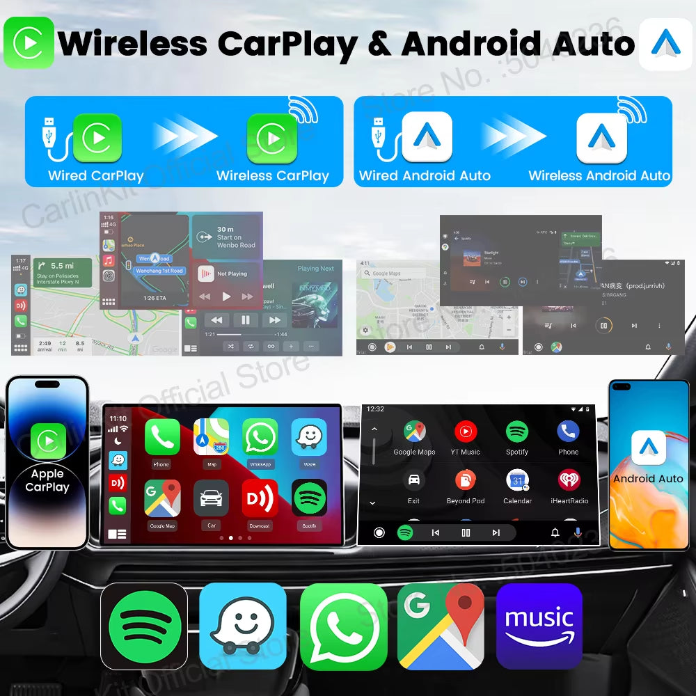 Carlinkit 5.0 Mini Ultra Wireless Adapter Wireless CarPlay Android Auto Box For OEM Cars Plug and Play WiFi BLE Auto Connection