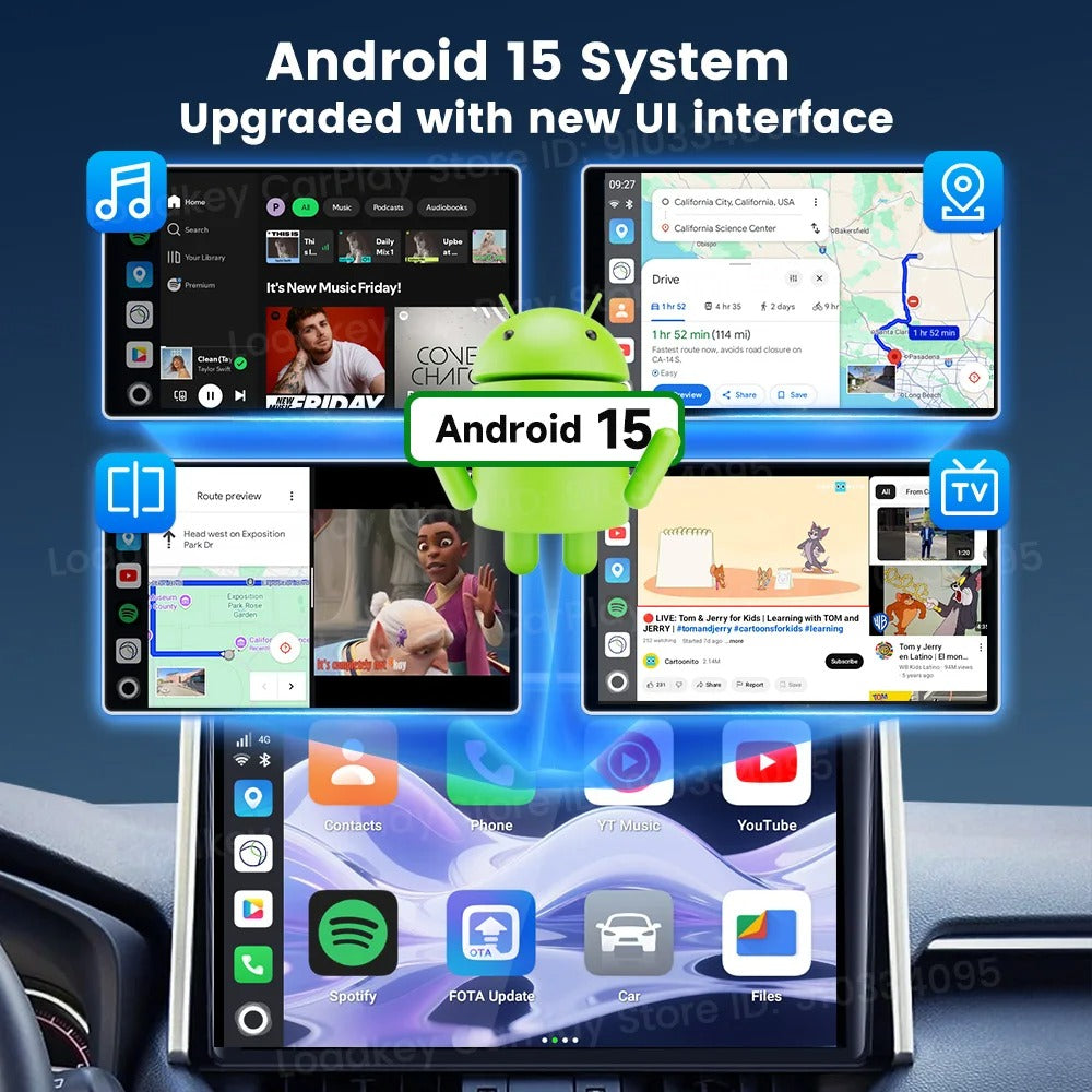 Carlinkit Android 15 AI Box Ultra 8+128G Wireless Carplay Car Streaming Box Android Auto Wireless Adapter Qualcomm SM6350 Support Youtube/Netflix