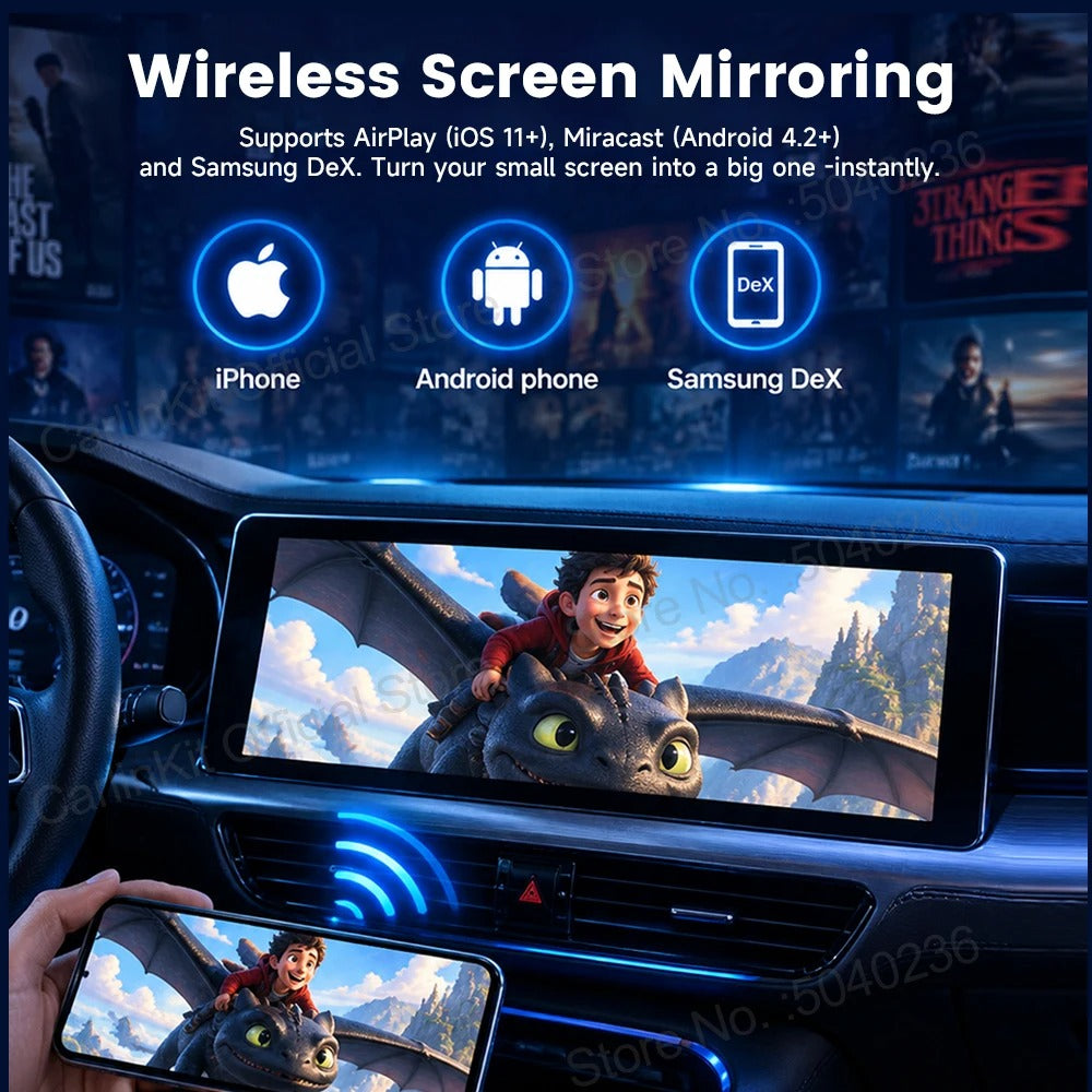 CarlinKit 4-In-1 Android 14 CarPlay AI Box Screen Mirroring Wireless Android Auto Adapter For Netflix IPTV GPS 4G LTE FOTA Update
