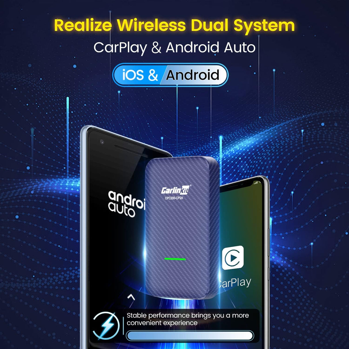 Carlinkit 4.0 CPC200-CP2A filaire à coque en fibre de carbone CarPlay sans fil 5G wifi bluetooth sans fil android auto pour les modèles de voiture CarPlay filaires d'usine