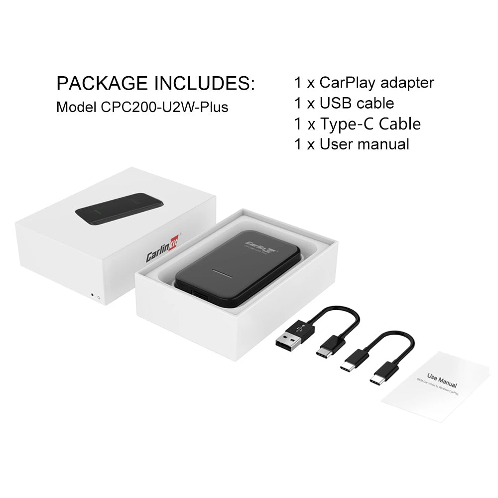 Carlinkit 3.0 U2W Plus Adaptateur Carplay sans fil pour toutes les voitures Mercedes Benz W205 GLC W212 W213 C207 A207 W222 W223 W177 C118 C257 W166 W247 R231