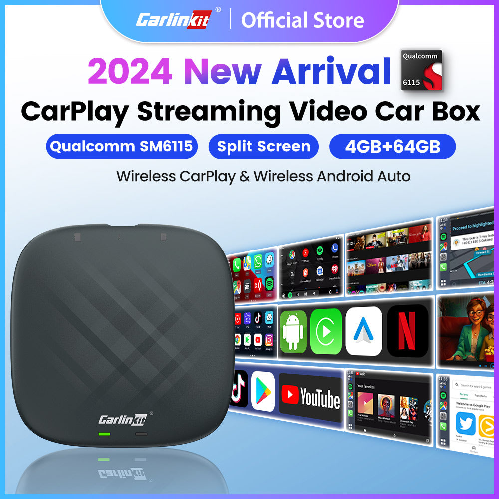 CarlinKit QCM 6115 Wireless CarPlay Android TV Ai Box For