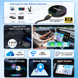 HD2CP Pro CarlinKit 3-In-1 Car Adapter Support HDMI Wireless CarPlay Wireless Android Auto HDMI Video Streaming Box Plug & Play