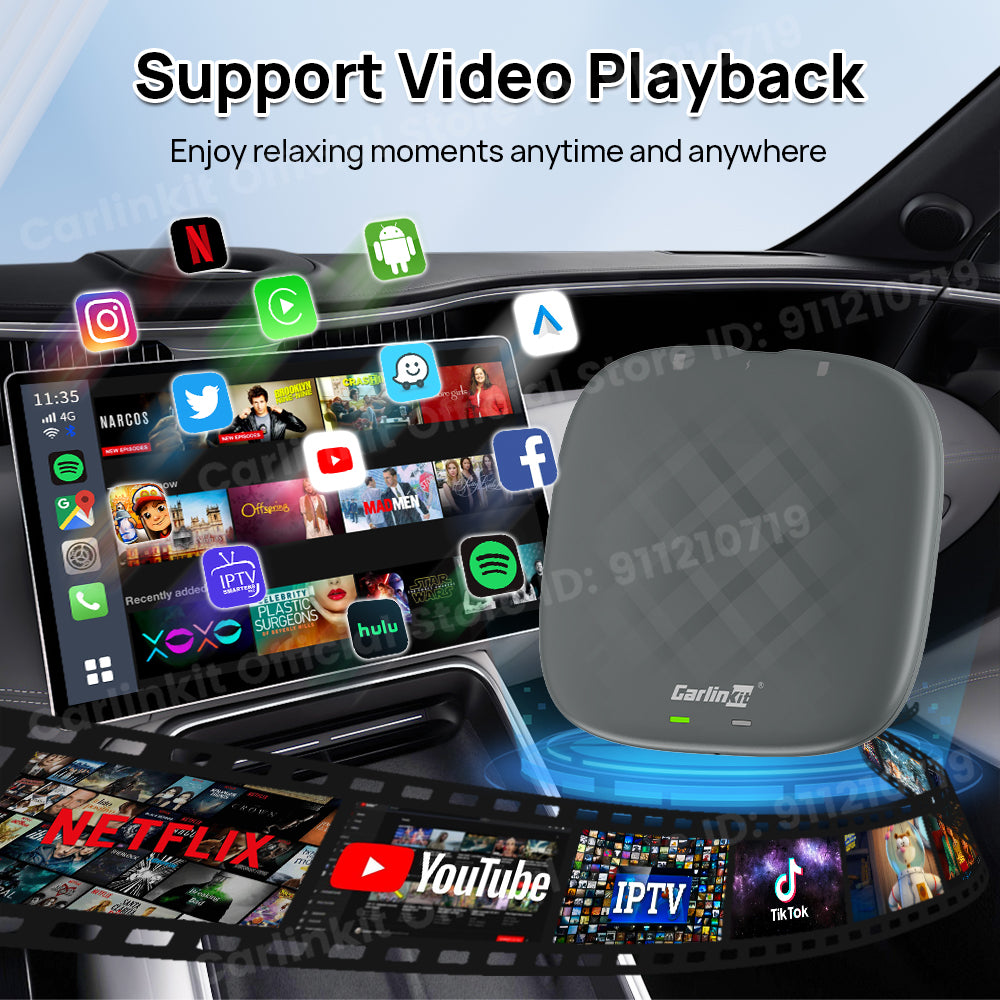 カーリンキット　carlin kit CarlinKit QCM 6115 Wireless CarPlay Android TV Ai Box For Netflix