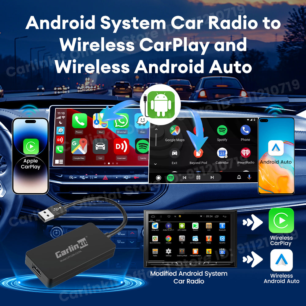 Carlinkit USB Dongle Wireless CarPlay Android auto Box Wired