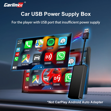 CarlinKit Mini scatola di alimentazione per navigazione per auto Scatola portatile Plug and Play per adattatore per auto Android wireless CarPlay o autoradio 