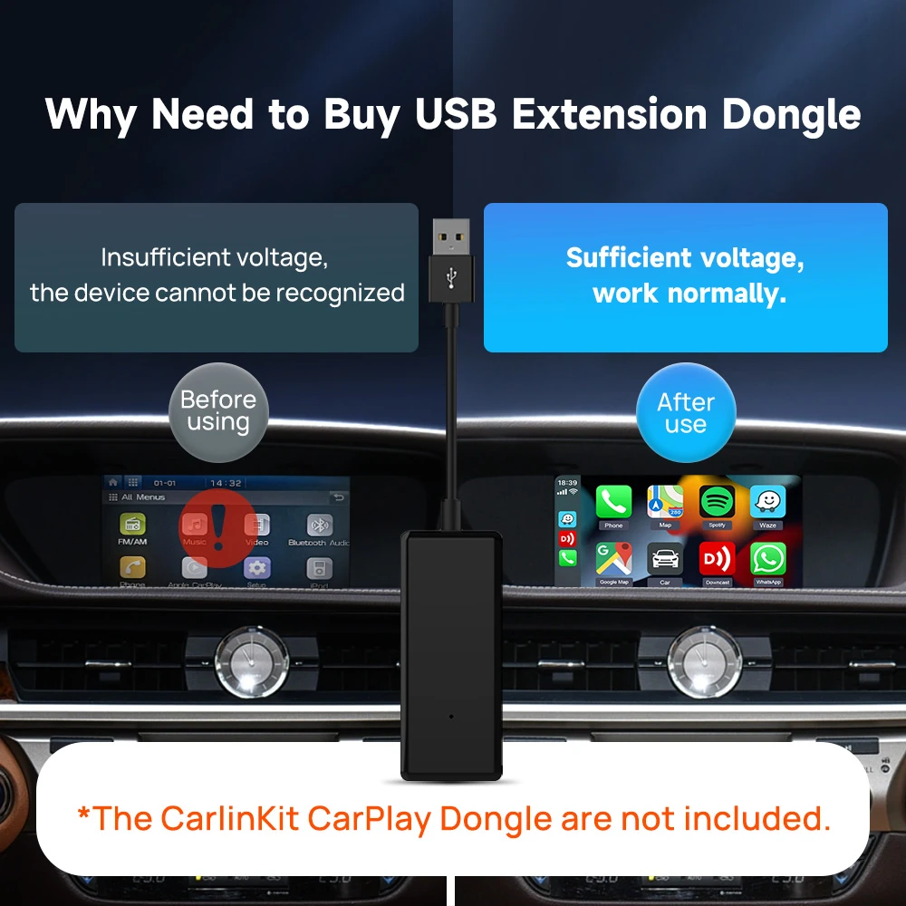 CarlinKit 5.0 CarPlay Android Auto Wireless Adapter Portable Dongle for OEM  Car Radio