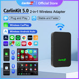 Carlinkit 5.0 2Air Wireless CarPlay Android Auto Wireless Box Two-Dual Adapter 2-Channel Work Waze Spotify 5.8Ghz WiFi BT Siri GPS Auto