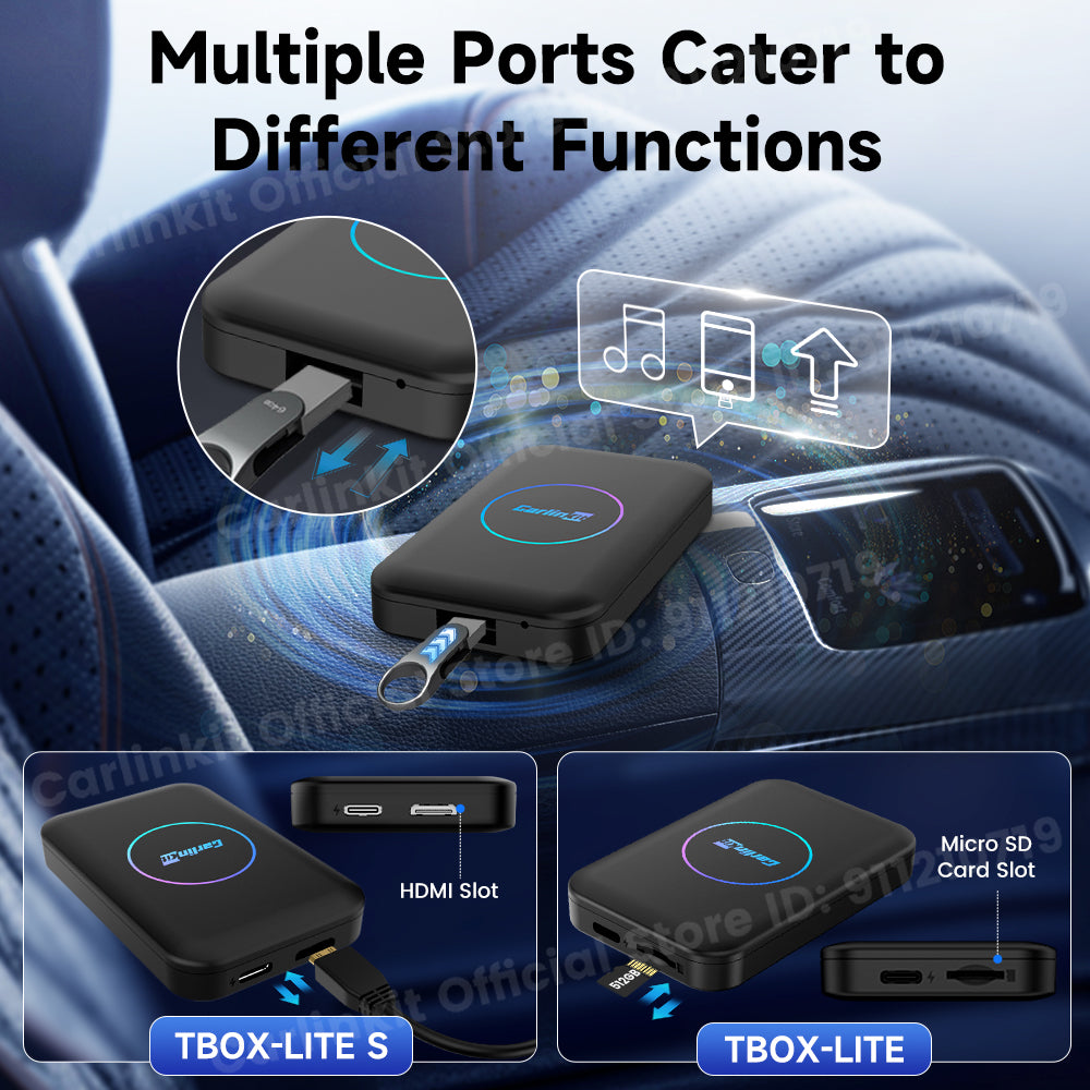 CarlinKit Android Ai Box Wireless Adatper Lite S Wireless Dongle CarPlay Android auto for IPTV Youtube Netfilx Spotify HD Output