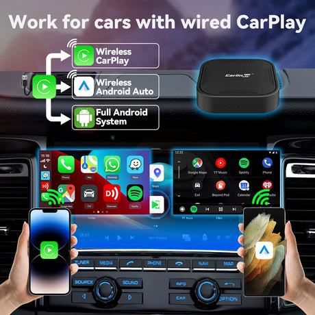Tbox Basic Pro CarlinKit Mini CarPlay Ai Box Qualcomm 8-Core 4G+64G Wireless Android Auto&CarPlay Dongle For Netflix IPTV Smart TV Box