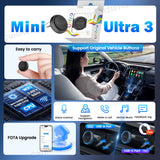 Carlinkit Wireless CarPlay & Android Auto Adapter - Mini Ultra 3 Convert OEM Wired to Wireless Dongle for iPhone & Android 11+, USB-A/Type-C Plug & Play, Fast Connection, Online Upgrade
