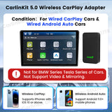 Carlinkit 5.0 2Air Wireless CarPlay Android Auto Wireless Box Two-Dual Adapter 2-Channel Work Waze Spotify 5.8Ghz WiFi BT Siri GPS Auto