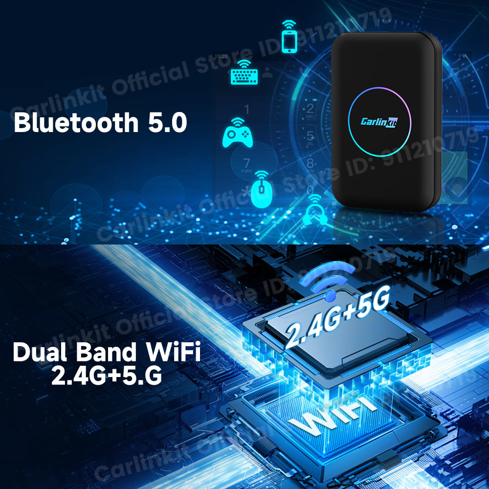 2024 Carlinkit LITE Wireless Android Auto & Car Play Ai Box Usb Watch Videos Online 32GB For Netflix Iptv 3 IN 1 Carplay Tv Box