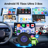 Carlinkit 5G LTE Tbox Ultra 3 Android Tv Box Android 15 Wireless Carplay Adapter QCM6350 Smart Car Ai Box Carplay For Netflix Youtube