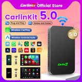 Carlinkit 5.0 2Air Wireless CarPlay Android Auto Wireless Box Two-Dual Adapter 2-Channel Work Waze Spotify 5.8Ghz WiFi BT Siri GPS Auto