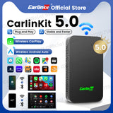 Carlinkit 5.0 2Air Wireless CarPlay Android Auto Wireless Box Two-Dual Adapter 2-Channel Work Waze Spotify 5.8Ghz WiFi BT Siri GPS Auto