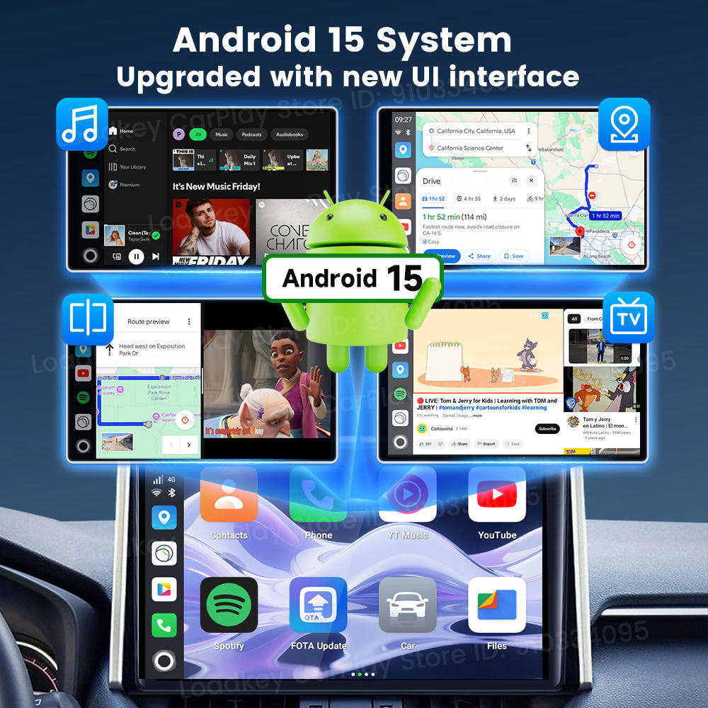 Carlinkit 5G Android 15 AI Box Ultra 8+256G Wireless Carplay Car Streaming Box Android Auto Wireless Adapter Qualcomm SM6350 Support Youtube/Netflix