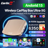 Carlinkit 5G Android 15 AI Box Ultra 8+256G Wireless Carplay Car Streaming Box Android Auto Wireless Adapter Qualcomm SM6350 Support Youtube/Netflix