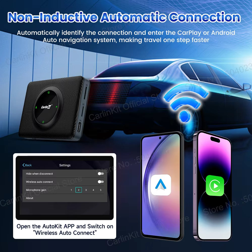 128GB Carlinkit Smart Tv Box Android 13 Wireless Carplay QCM