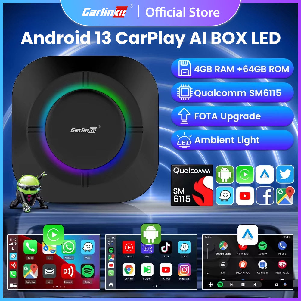 2024 Carlinkit Ai Box S2C LED Android Wireless Carplay