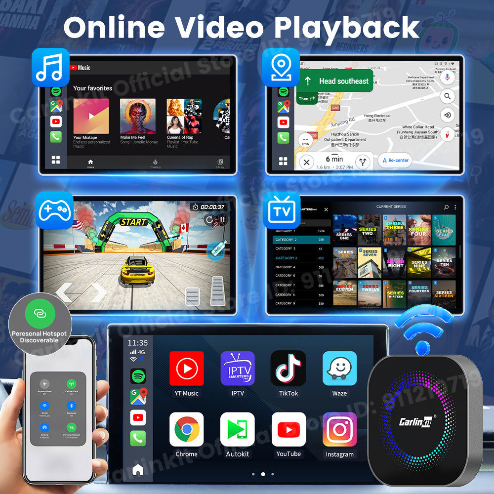 CarlinKit TV Box S2F Android 13 CarPlay Ai Box SM6225 8 cores