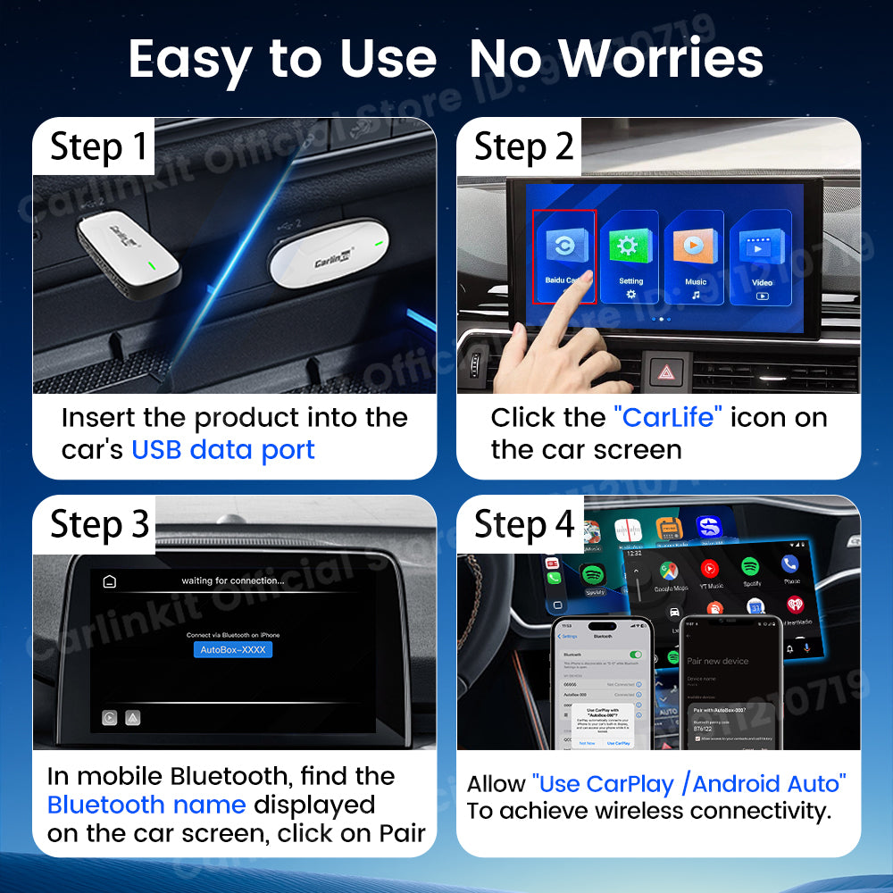 CarlinKit New Baidu CarLife to Wireless CarPlay Android Auto Wireless Auto Connect Original Car Radio Upgrade For Changan Geely