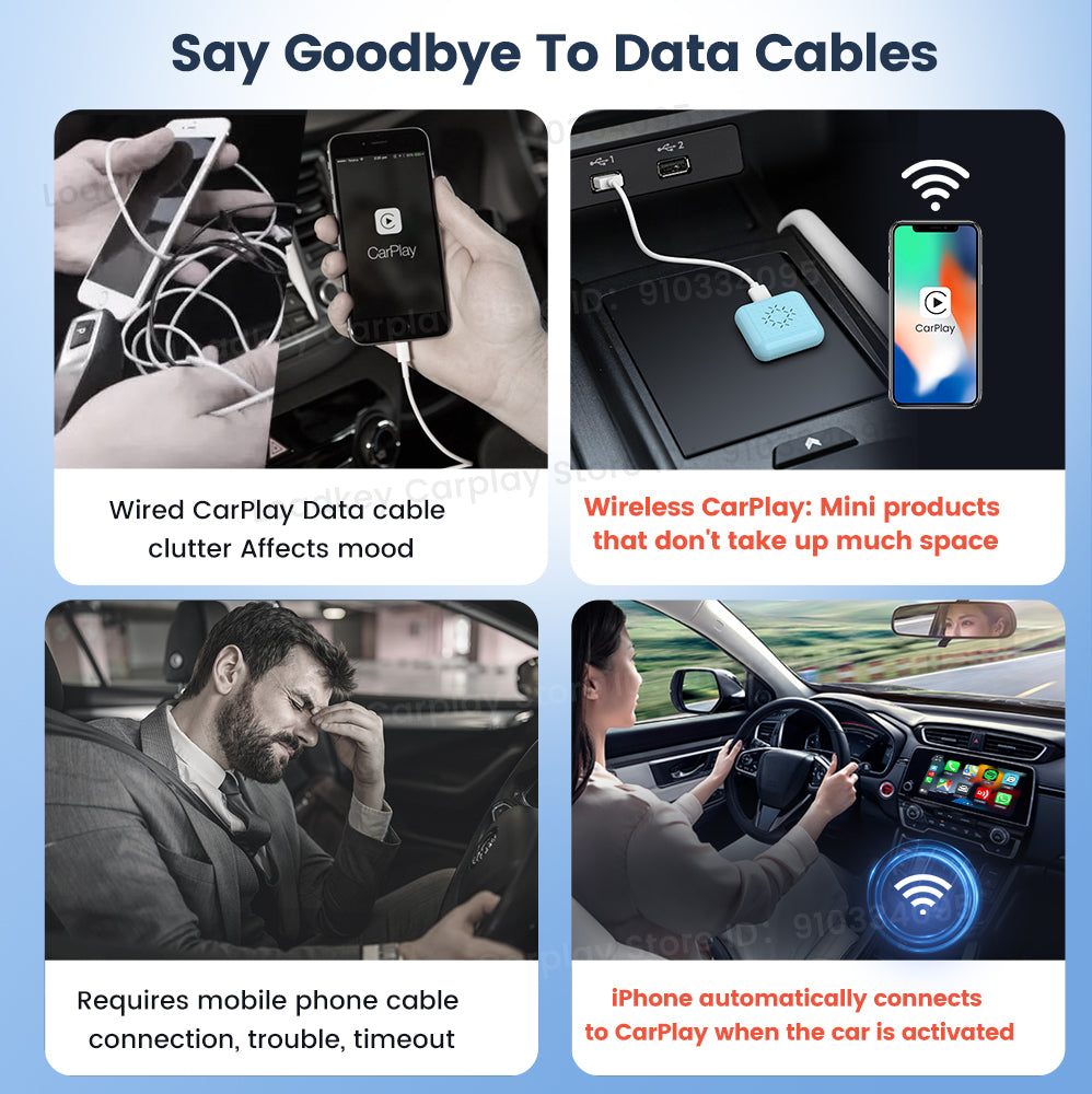 Carlinkit CarPlay boîtier sans fil Mini2 Ai boîte 5.0G Bluetooth WiFi connexion automatique Plug and Play adaptateur CarPlay sans fil Waze