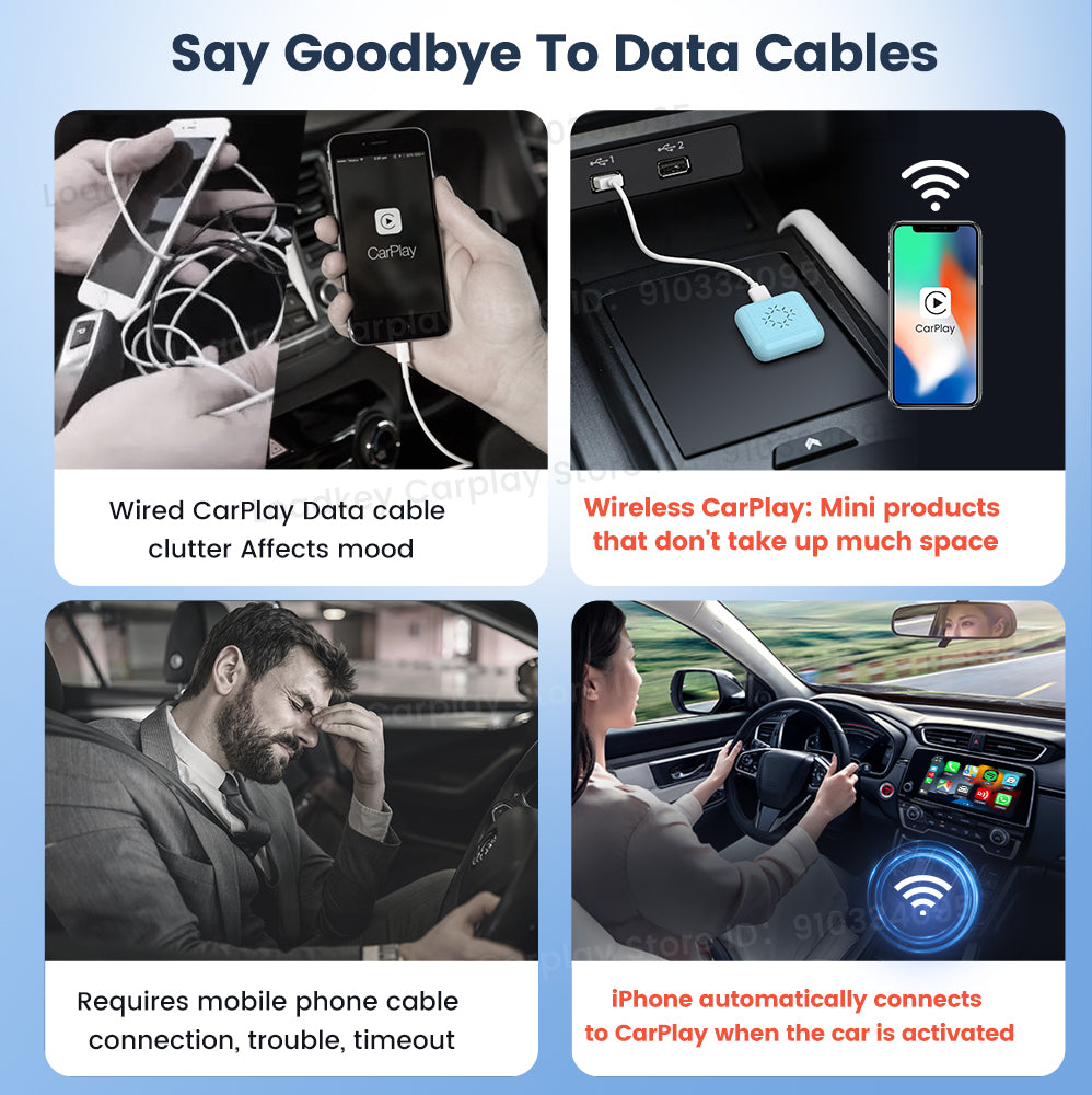 CarlinKit 5.0 Wired to Wireless Auto Box CarPlay Adapter Smart Car Ai Box  WiFi Bluetooth-compatible Auto Connect Plug&Play