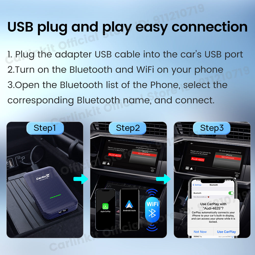 Carlinkit 4.0 CPC200-CP2A wired to wireless CarPlay carbon fibre
